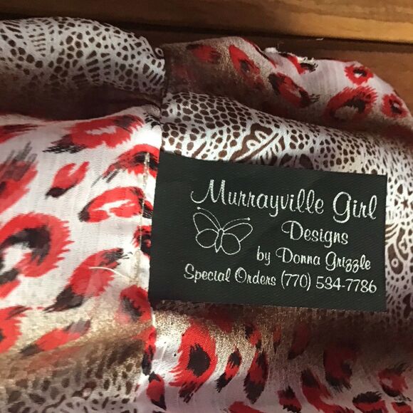 Murrayville Girl Infinity Scarf Snood Red Leopard Print Vintage Grannycore - Picture 4 of 4